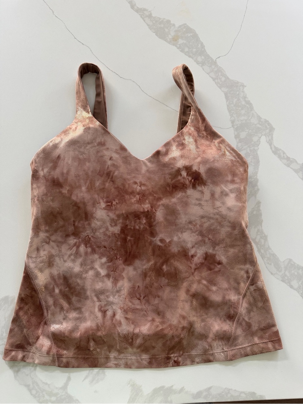 Lululemon Align Tank Waist Length Top Siz 10 Gray Dye Lunar Rock Built-in-Bra